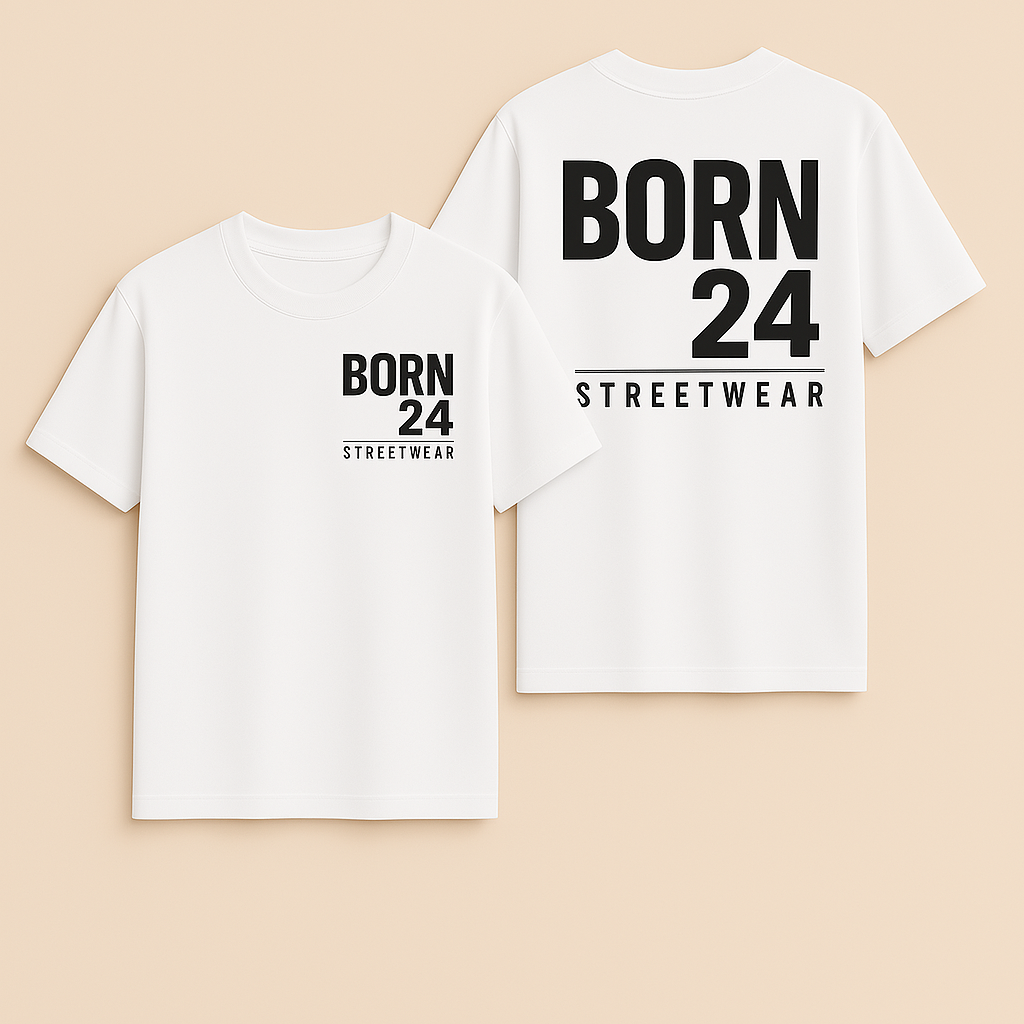 Born24 Signature Short Sleeve T-Shirt – Minimalist Streetwear with Purpose