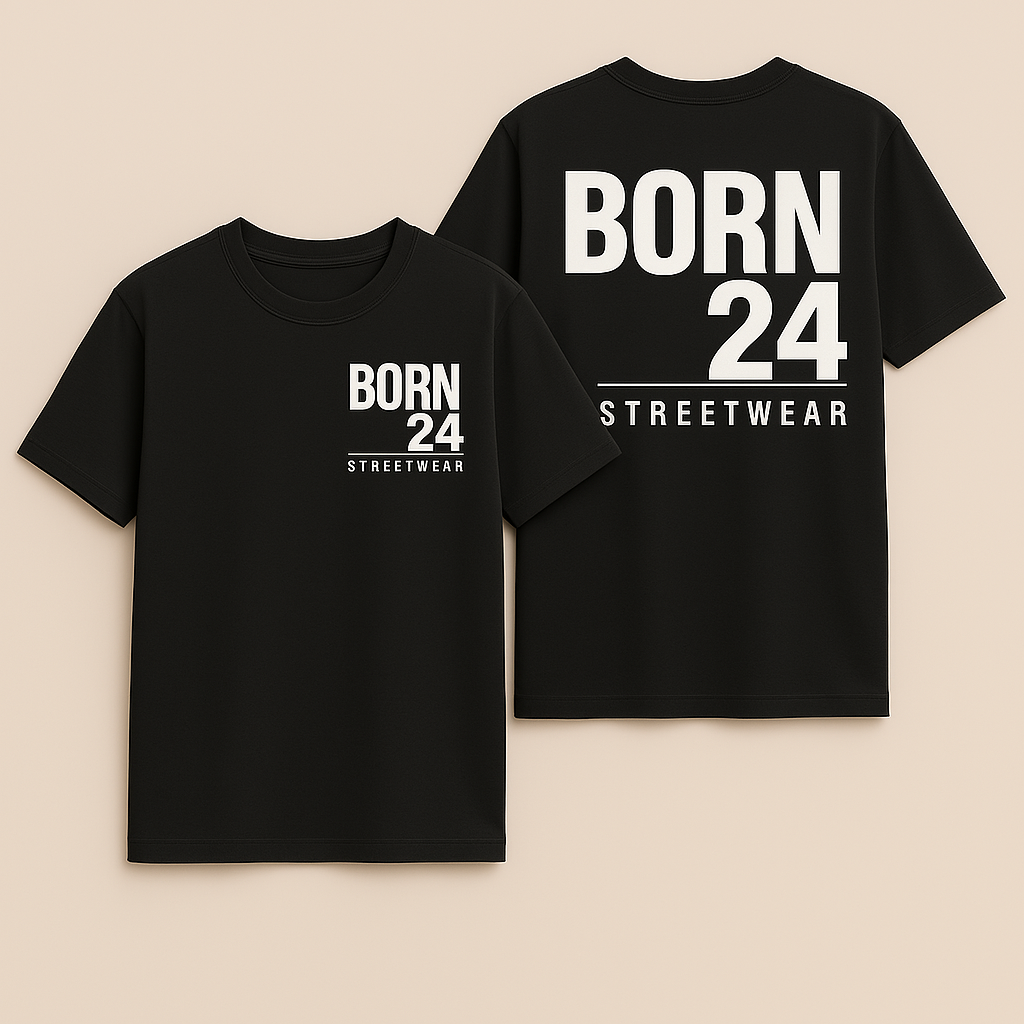 Born24 Signature Short Sleeve T-Shirt – Minimalist Streetwear with Purpose